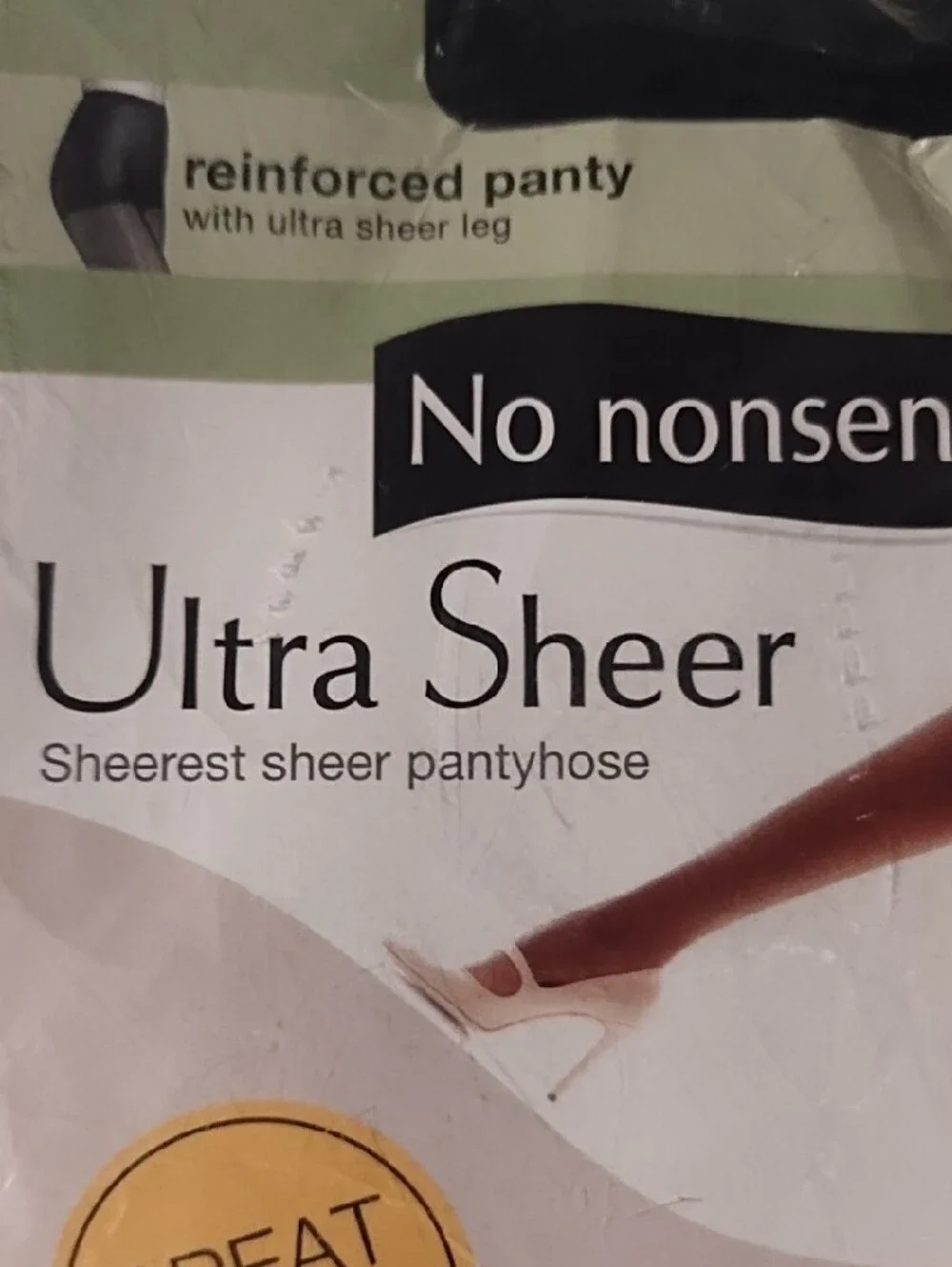 Hanes No Nonsense Ultra Sheer Pantyhose - 2 pair Black & Off Black NIP.